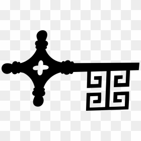 Logo,symbol,art - Cross, HD Png Download - vintage key png