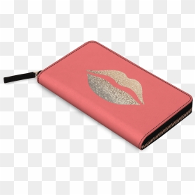 Dailyobjects Gatsby Gold Lips Coral Women"s Classic - Wallet, HD Png Download - gold lips png