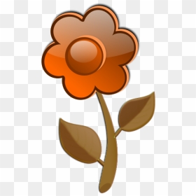 Gloss Orange Flower On Stem Vector Image - Flower Clipart Flower Green Png, Transparent Png - orange flower png