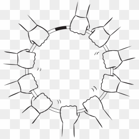 Overhead View Of Group Of Hands Holding Onto A Hula, HD Png Download - hula hoop png