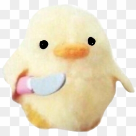 #easter #duck #knife #plush #cute #yellow #pastel #murder - Duck With Knife Transparent, HD Png Download - cartoon knife png