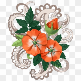Orange Flowers Clipart - Impatiens, HD Png Download - orange flower png