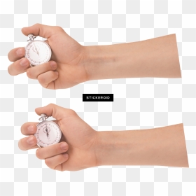 Stopwatch In Hand Clock - Stopwatch, HD Png Download - clock hand png