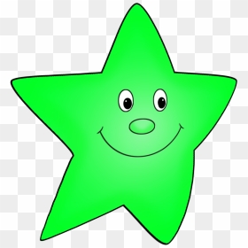 Cartoon Star Flying Green - Cute Green Star Clipart, HD Png Download - vhv
