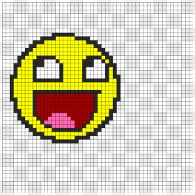 Awesome Perler Bead Pattern / Bead Sprite - Pixel Art Epic Face, HD Png ...