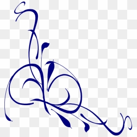Navy Blue Flower Clipart, HD Png Download - swirl divider png
