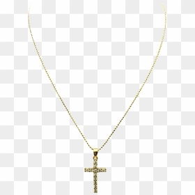 Cross Chain Gold - Double Pearl Pendant Necklaces, HD Png Download - gold necklace png