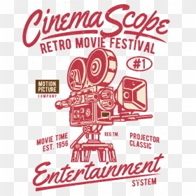Retro Cinema Scope - T Shirt Cinema, HD Png Download - cinemascope png