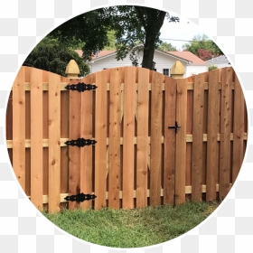 Hurricane Fence Wood Gate - Picket Fence, HD Png Download - wooden fence png