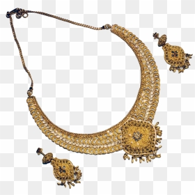 22ct Gold Necklace And Earrings - Necklace, HD Png Download - gold necklace png