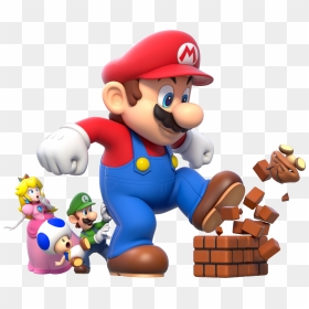 Mario Clipart Mario Block - Luigi Mario And Peach, HD Png Download - mario block png