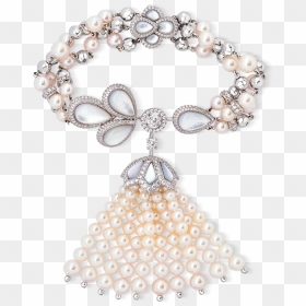 Tassel Tassel Bracelet With Akoya Pearl Add To Wishlist - Necklace, HD Png Download - pearl border png