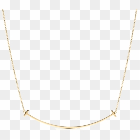 Tiffany T Smile Pendant In 18k Gold - Necklace, HD Png Download - gold necklace png