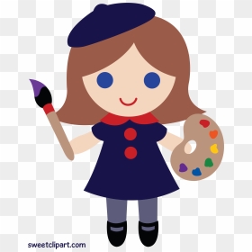Little Artist Girl Clip - Artist Clipart, HD Png Download - art clipart png