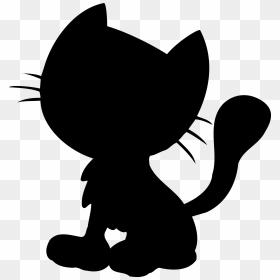 Cat Whiskers Cartoon Clip Art Silhouette - Black Cat Avatar, HD Png Download - cat whiskers png