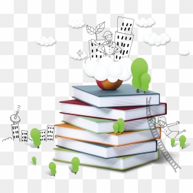 Hand Painted Cartoon Book Decoration Vector - Livro Conhecimento Desenho Png, Transparent Png - cartoon book png
