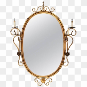 M#century Italian Oval Illuminated Mirror In Faux Bamboo - Museum Campus, HD Png Download - bamboo frame png
