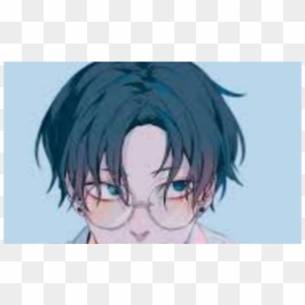 #anime #male #animemale #face #glasses #blue - Anime Boy Render, HD Png Download - anime glasses png
