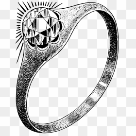 Clip Black And White Download Diamond Big Image Png - Clipart Ring Black And White, Transparent Png - ring clipart png