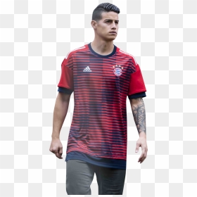 James Rodrigues, James 10, Hector Bellerin, Julian - Camisa De Futebol Preta E Vermelha, HD Png Download - mickie james png