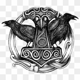 Logo God Thor Black Of Thunder - Norse Mythology Mjolnir Tattoo, HD Png Download - thor logo png
