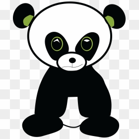 Free Clipart Of A Cute Green Eyed Panda - Cute Cartoon Panda Green Eyes, HD Png Download - kawaii eyes png