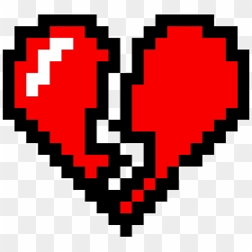 Black Heart Pixel Art Clipart , Png Download - Minecraft Broken Heart