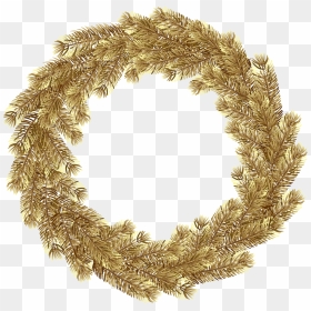 Christmas Wreath Gold Png Clip Art - Christmas Wreath White Png, Transparent Png - gold wreath png