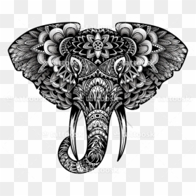 Tribal Elephant Png - Tribal Elephant Head Tattoo, Transparent Png - elephant head png