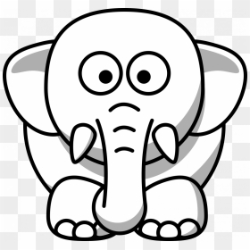 Large Size Of Simple Elephant Head Drawing Of Line - Baby Animal Clipart Black And White, HD Png Download - elephant head png