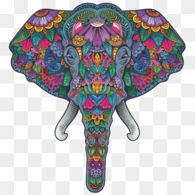 Colorful Pattern Elephant Head Feng Shui Good Luck - Good Luck Elephant Head, HD Png Download - elephant head png
