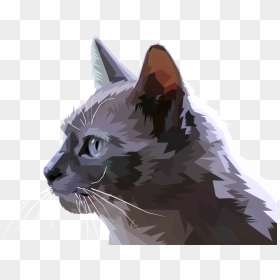 Domestic Short-haired Cat Whiskers Animal Drawing - Cat Profile Pictures Drawing, HD Png Download - cat whiskers png