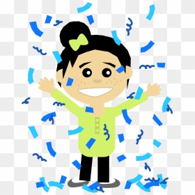Confetti Girl Vector Image - Celebrating Girl Clipart, HD Png Download - confetti vector png