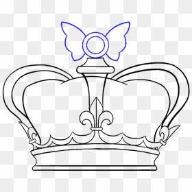 Drawn Crown Transparent Background - Easy Simple Crown Drawing, HD Png Download - crown outline png