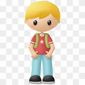 Blond Boy With Backpack Clip Art - Blond Boy Clipart, HD Png Download - boy clipart png