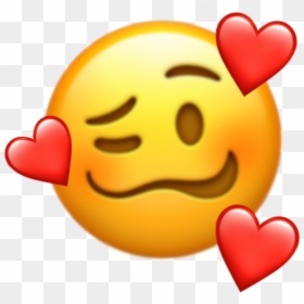#hearts #heart #heartemoji #emoji #smirk #smirkingemoji - Smiley, HD Png Download - smirk emoji png