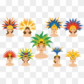 Brazilian Samba Dancer Vectors - Samba Parade Cartoon, HD Png Download - confetti vector png