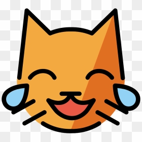 Cat With Tears Of Joy Emoji Clipart - Cat Face Vector Png, Transparent Png - joy emoji png