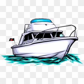 Transparent Boat Vector Png - Yacht Clipart Cartoon, Png Download - boat clipart png