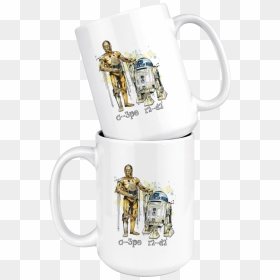 C3po And R2d2 Watercolor Mug Star Wars - Coffee Cup, HD Png Download - c3po png