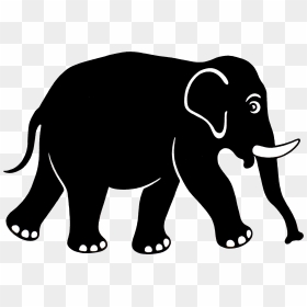 Step By Step How To Draw An Elephant Head - Black And White Cartoon Elephant, HD Png Download - elephant head png