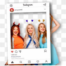 Party Selfie Frames With Instagram Template - Template For Instagram Photo Frames, HD Png Download - instagram frame png