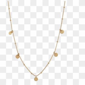 5 Tiny Discs On Ball Chain Choker - Necklace, HD Png Download - ball and chain png
