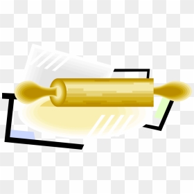 Vector Illustration Of Rolling Pin Rolls And Flattens - Vector Graphics, HD Png Download - rolling pin png