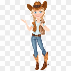 Cowboy E Cowgirl Pictogramme, Coloriage, Personnage, - Cowgirl Cartoon, HD Png Download - cowgirl png