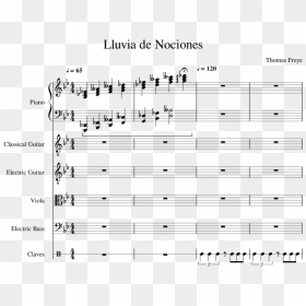 Lluvia De Nociones Sheet Music For Piano, Guitar, Viola, - Sheet Music, HD Png Download - lluvia png