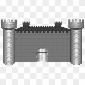 Gate,wall,towers,free Vector Graphics - Castelo De Pedra Desenho, HD Png Download - castle wall png