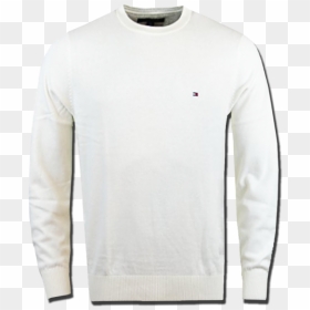 ~tommy Hilfiger Classic Crewneck White Cream Jumper - Tommy Hilfiger Sweater White, HD Png Download - tommy hilfiger logo png
