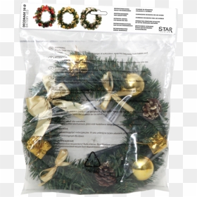 Wreath Decorage - Christmas Ornament, HD Png Download - gold wreath png