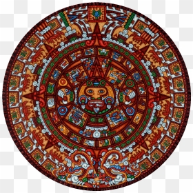 Aztec Calendar 500pc Round Jigsaw Puzzle By Eric Dowdle - Aztec Calendar Png, Transparent Png - aztec png